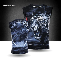 Black Tiger MMA Polyester Quick Dried S-2XL Fighter Thai Boxing Training Jujitsu Martial Arts Sports Fitness Tank Top Sleeveless