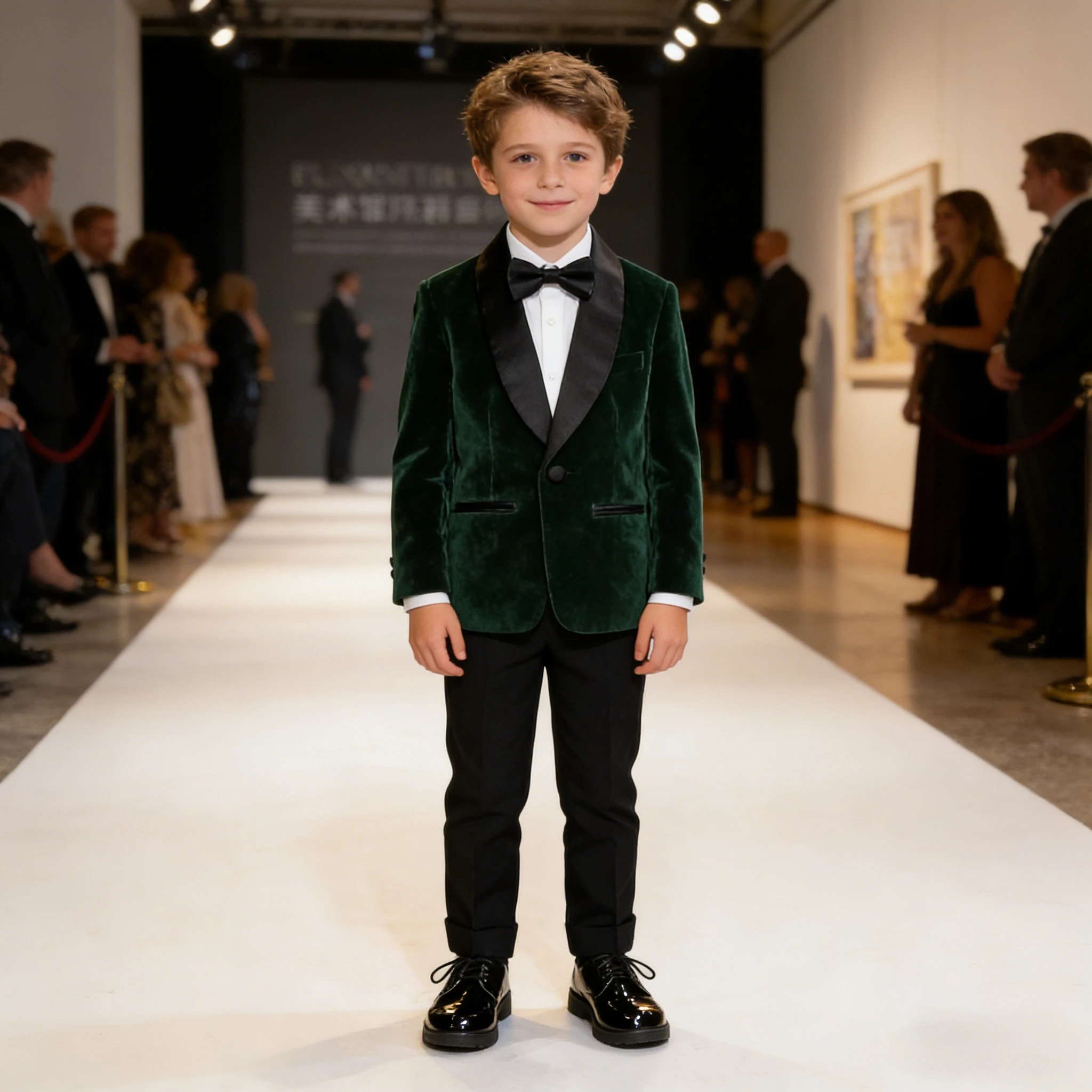 Children One Year Old Birthday Tuxedo Outfits Black Elegance Velvet Weddings Suit for Boys Gentleman Piano Performance Costume