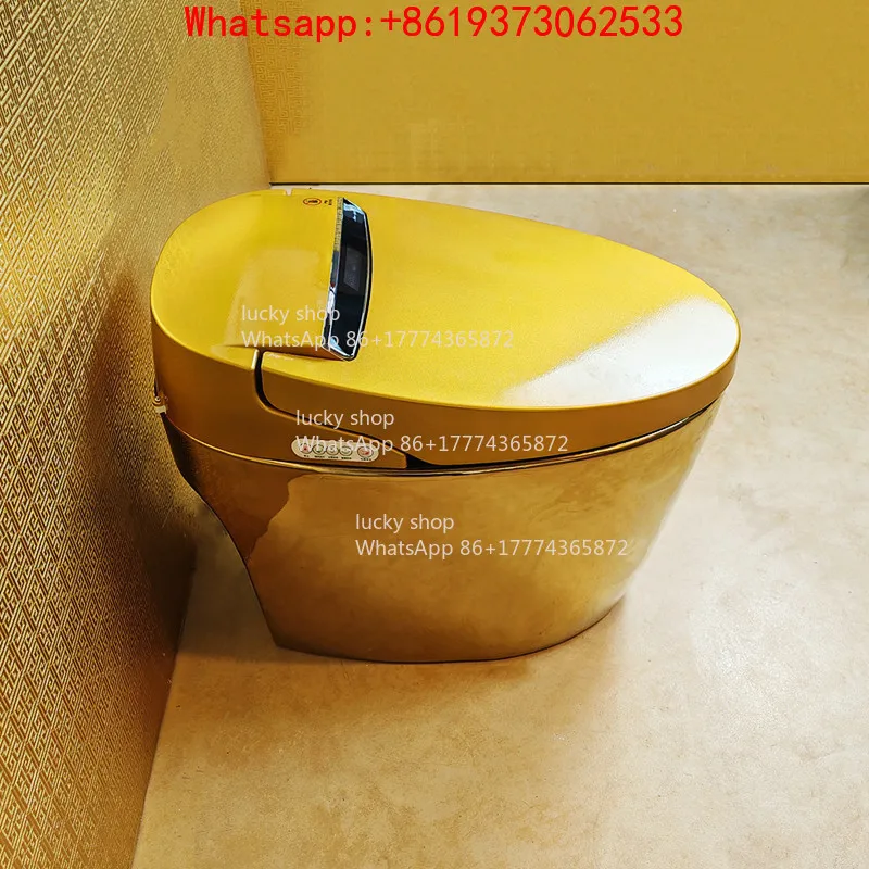 Small Household Golden Smart Toilet Automatic Flip Integrated No Water Pressure Limit Color Toilet Bathroom