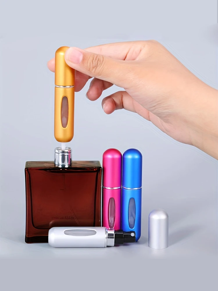 Mini nachfüllbarer Parfümzerstäuber aus Aluminium, Reise-Parfümzerstäuber 5 ml, tragbarer Parfümspender, nachfüllbarer Parfümkoffer Rugg – Detail 4
