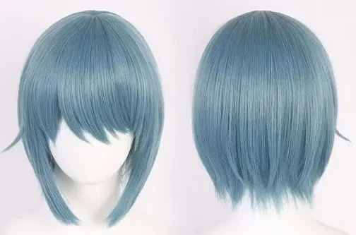 Anime Miki Sayaka peruka do cosplay 30cm niebieskie szare krótkie włosy żaroodporne peruki syntetyczne