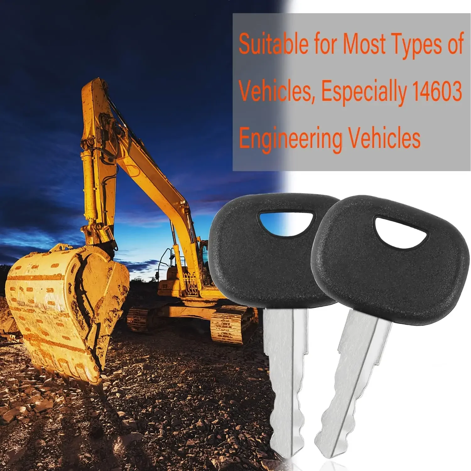 8 Pcs Ignition Keys Construction Machinery Keys for Mini Excavator Stacker Wheel Loader JCB Fastrac Tractor, Volvo 14603