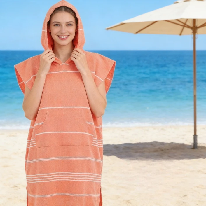 

Hooded Towel Cloak - Beach Cover Soft and Quick Drying Bathrobe Suitable for Swimming Spa Surfing and Vacation