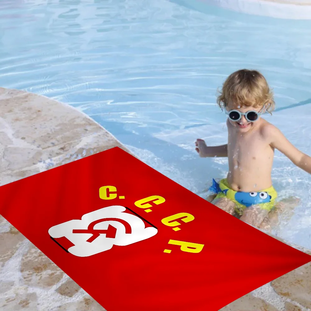 

CCCP USSR Soviet Microfiber Printed Beach Towel Mountain Climbing Yoga Beach Swimming Running Absorbent Soft Towel