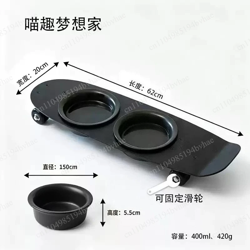 Household anti-knock large diameter, wear-resistant and easy to clean stainless steel pet bowl