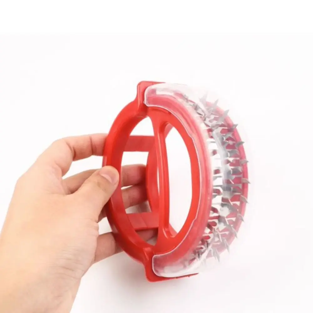 Stainless Steel 48-Blade Meat Tenderizer Handheld Ring Shaped Loose Meat Needle with Cover Rust-proof Meat Loosener Pork