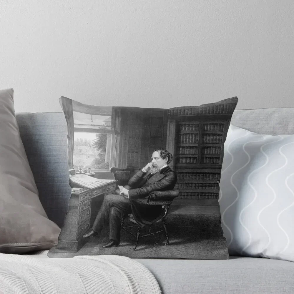 

Portrait of Charles Dickens in His Study Throw Pillow Sofa Cushion Christmas Pillowcase pillow