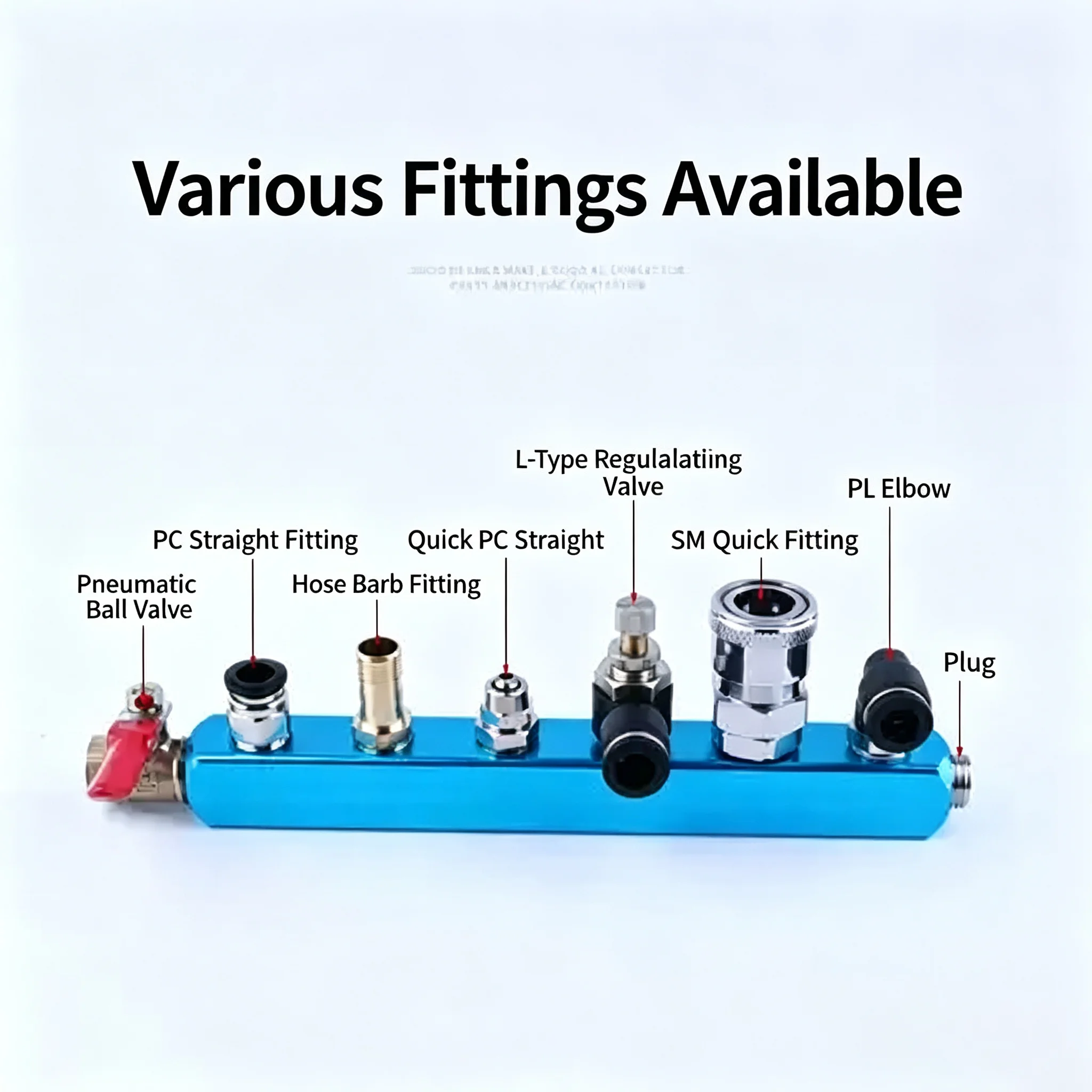 Hose Aluminum Manifold Block Splitter Connector Fittings High Quality PT Thread Port 2 3 4 5 6 Way Pneumatic Quick Connector Air