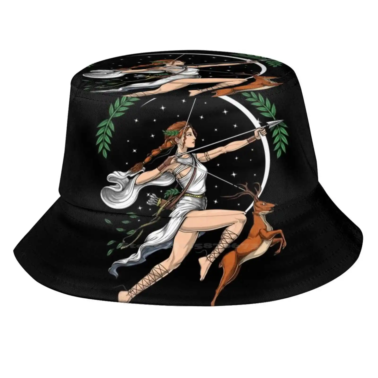 Greek Goddess Artemis Unisex Fisherman Hats Bucket Hats Goddess Artemis Greek Mythology Ancient Greece Ancient Mythology Greek