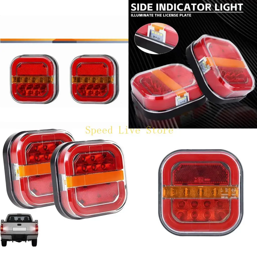 547C Universal 12V/24V Square LED Trailer Light with Double Function Design for Trucks