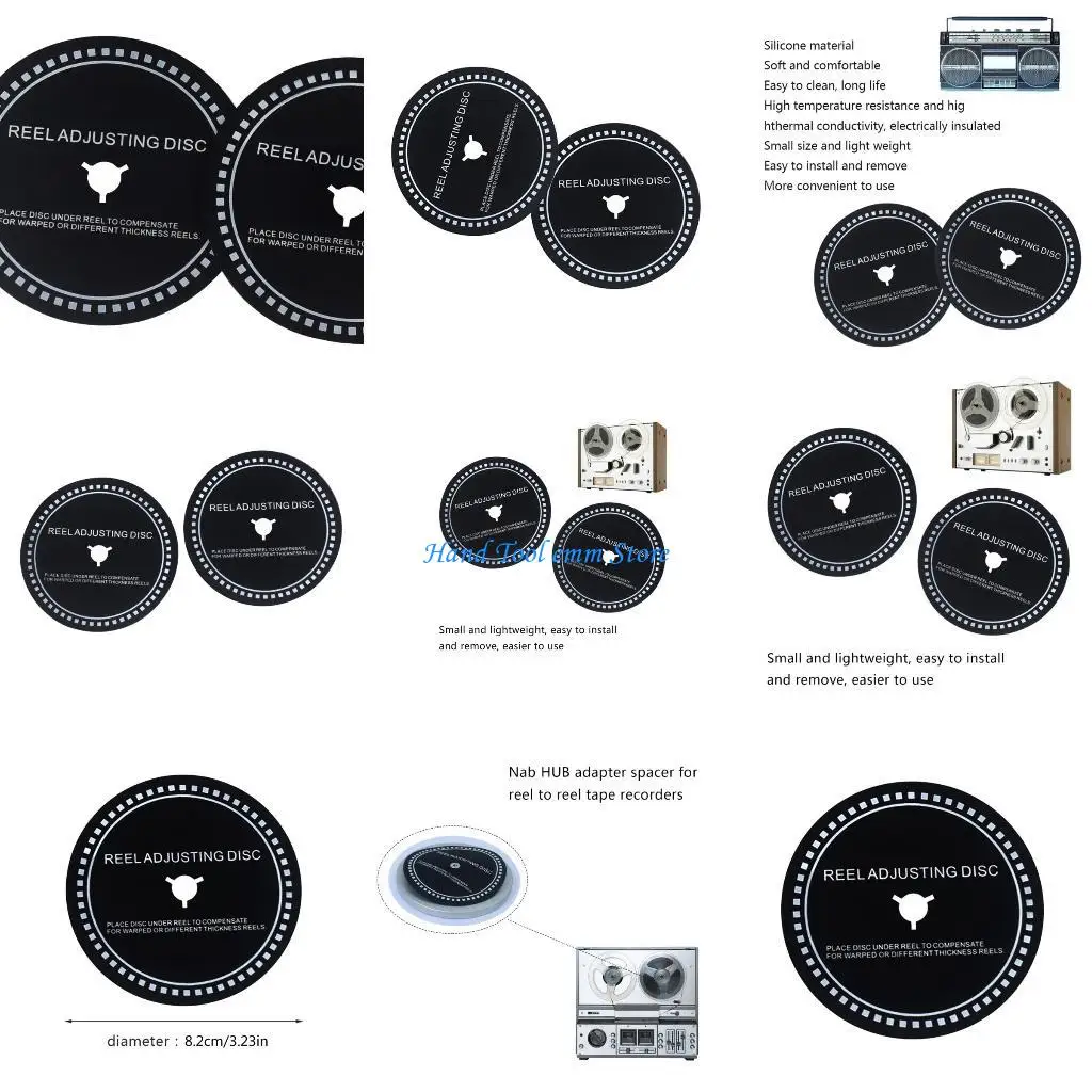 

H37F NAB Adapter Spacer for Reel to Reel Tape Recorder 0.3mm to 1.2mm Thickness Black