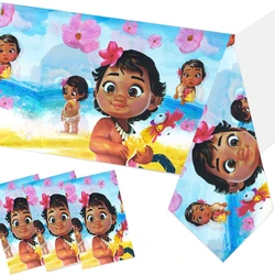 Moana-mantel de plástico con temática de feliz cumpleaños para niños, cubierta de mesa de fiesta, decoraciones de ducha para bebés, favores para niños, 1 lote