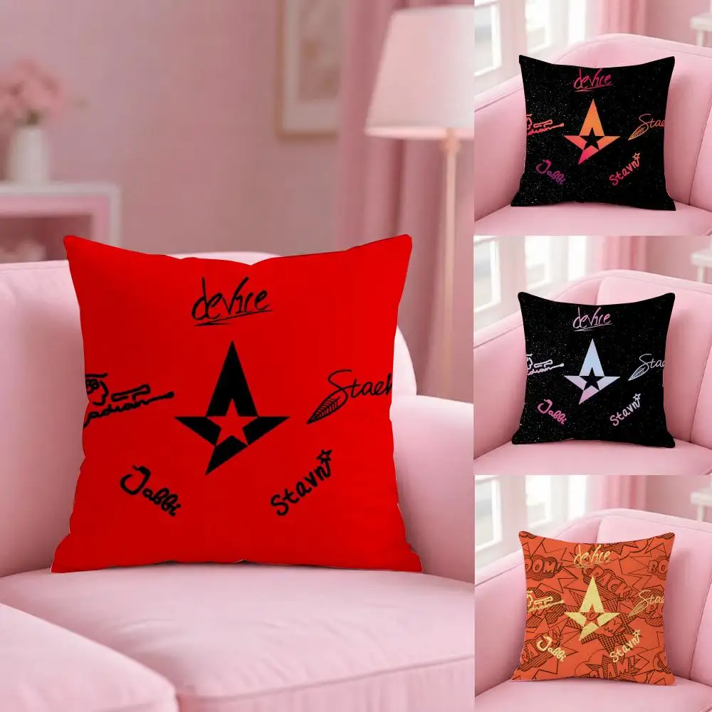 CS2 Team A-Astralis Cushion Cover Soft Plush Pillowcase Double Side Cozy Cushion Cover Aesthetic Sofa Home Decor Gift
