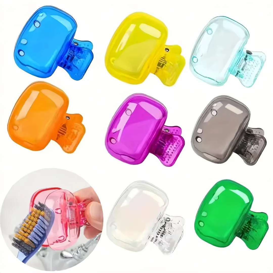 1pcs Toothbrush Head Cover Plastic Protective Cap Clip Portable Brush Pod Case for Household and Travel Use Toothbrush Protector