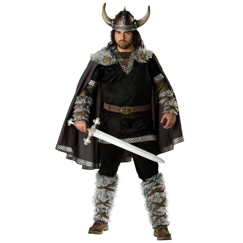 Halloween Mens Vikings Vikingar Fancy Dress Deluxe Historical Barbarian Warrior Costume