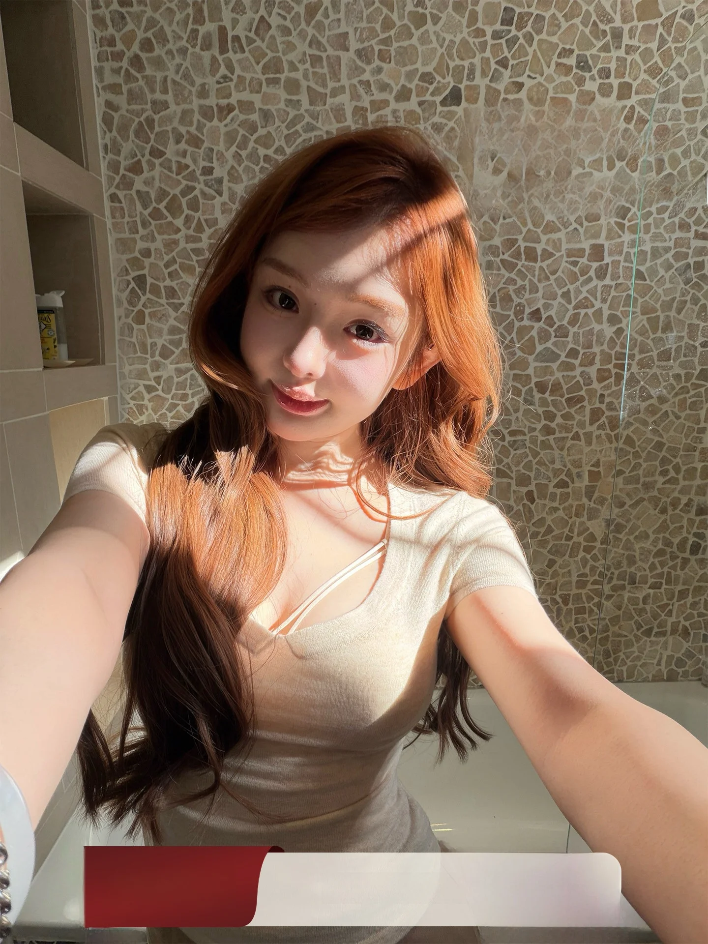 

Вязаная футболка с V-образным вырезом из 100% мериносовой шерсти Waable DoggyQin, осенне-зимняя, женская, приталенная, для ношения под одеждой