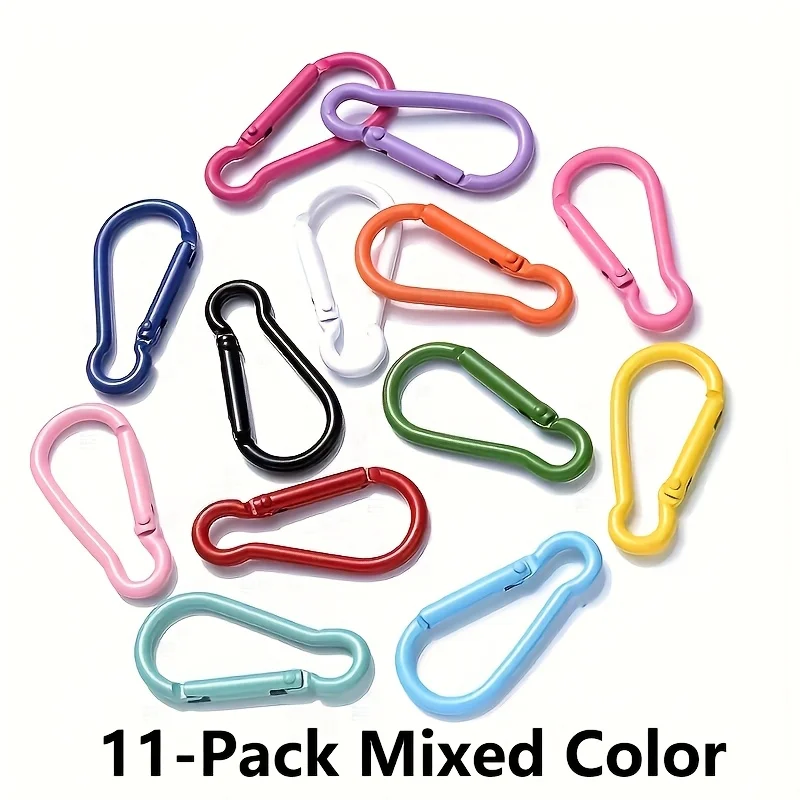 11Pcs Durable Aluminum Alloy Multi‑Purpose Accessories & Keychain Clips, Mixed Color Random Color
