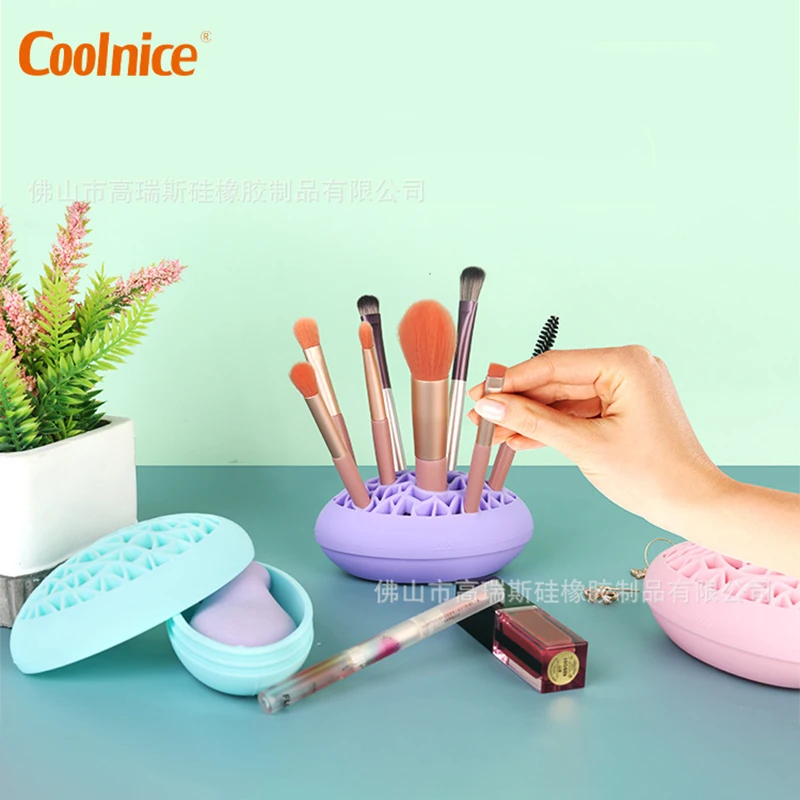 

New Silicone Makeup brush Storage box Creative Lipstick Storage rack Dressing table Eyeliner Makeup pen Finishing Drying rack