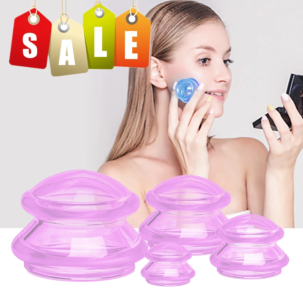 

Anti-Cellulite Silicone Suction Cup Ventosas Vacuum Cupping Therapy Set for Body & Face Slimming Massage Jars for Home Fitness