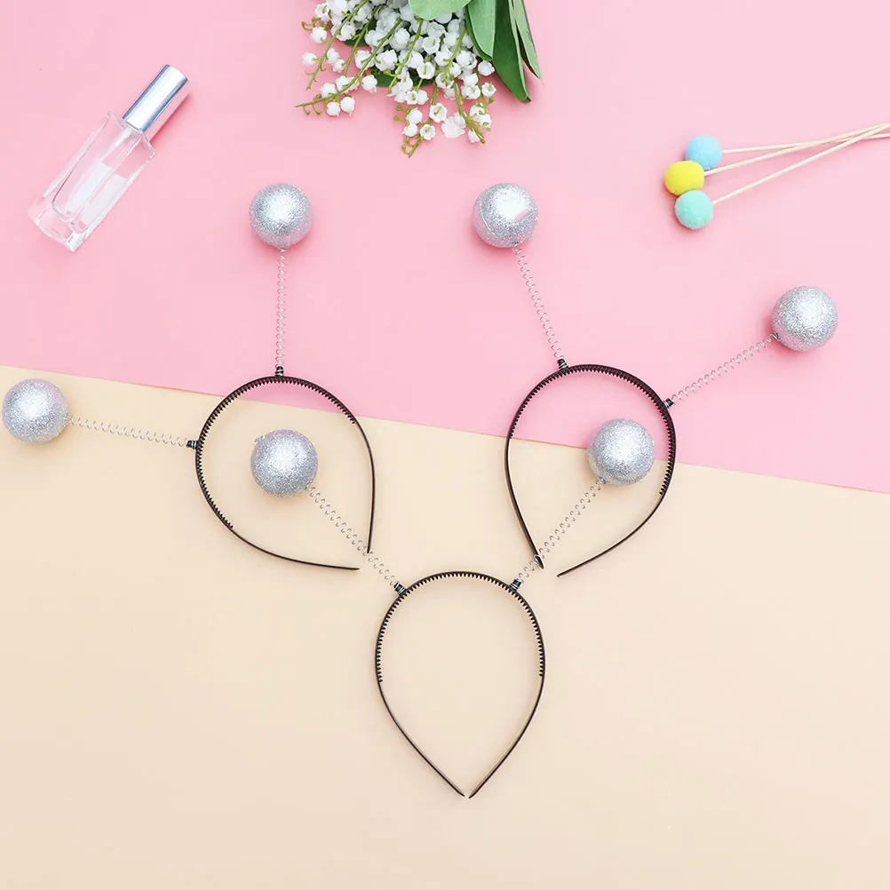 

4Pcs Foam Ball Headband Hoops Creative Headdresses Funny Hair Wears Delicate Hairbands with Balls for Festival Party Carnival