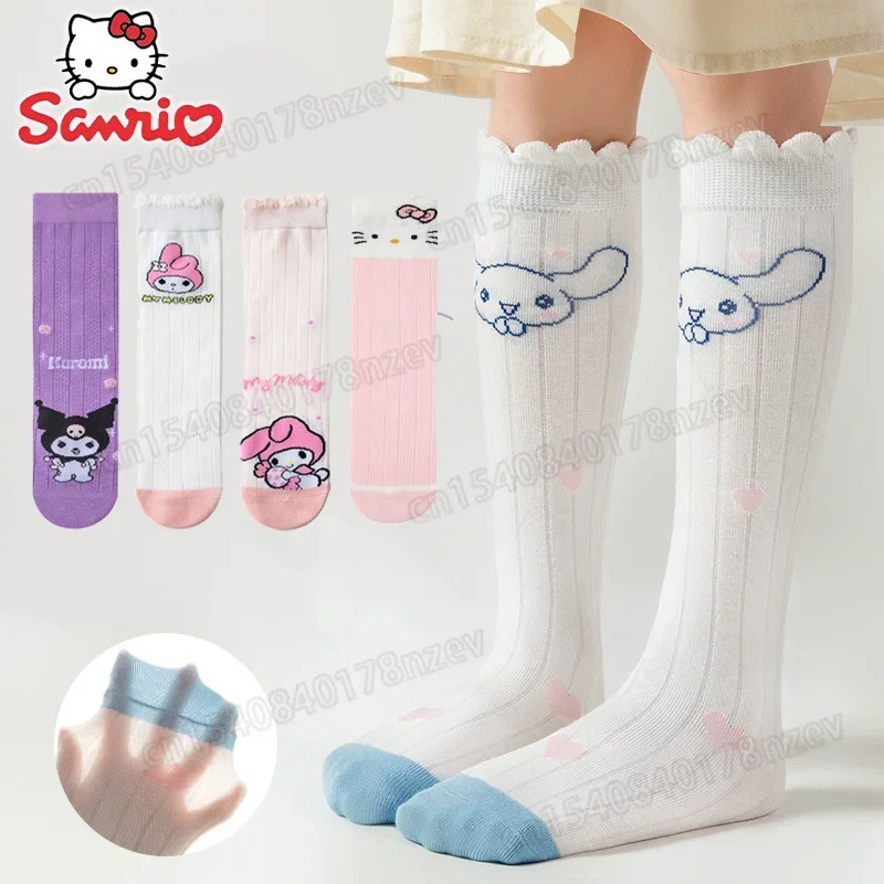 

Cute Sanrio Cinnamonroll Kids Cotton Socks for Girls Baby Anime Kawaii Hello Kitty Kuromi My Melody Stretch Sports Long Socks