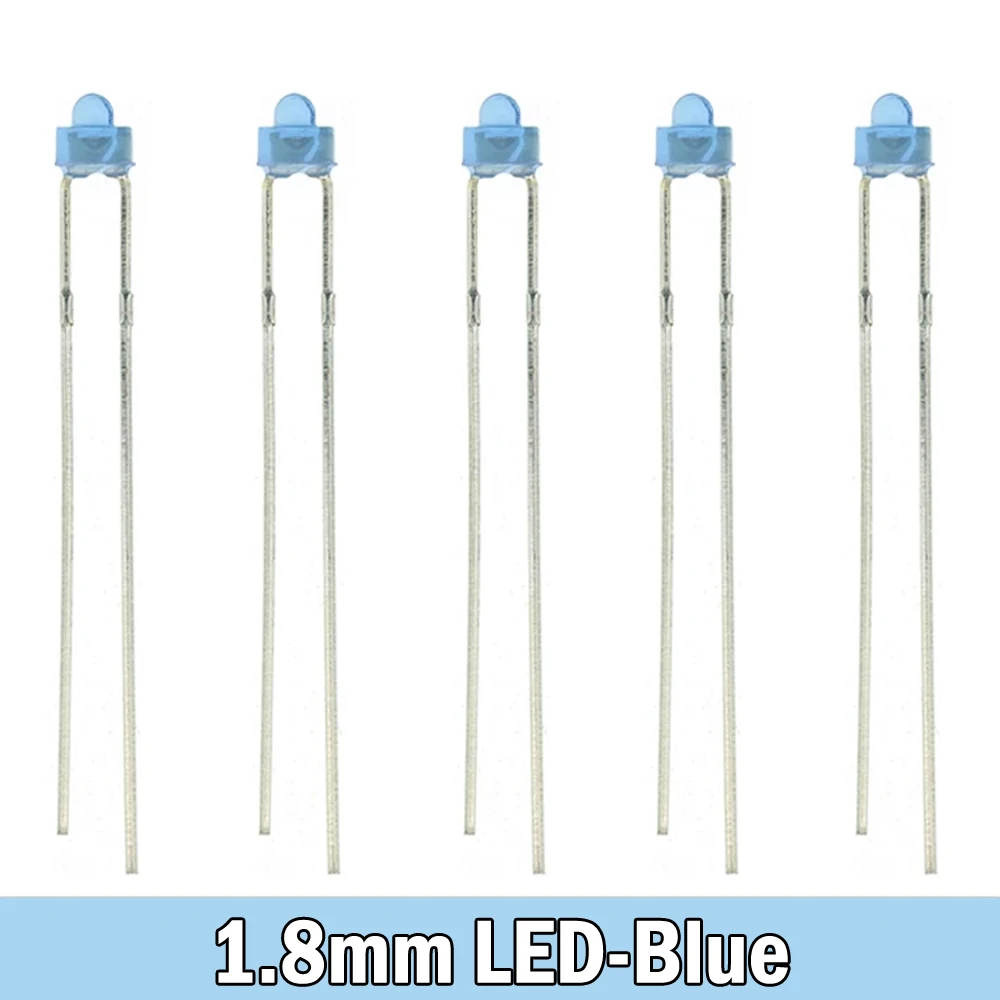 100PCS/lot 1.8mm LED Diode Light Diffused Assorted Kit Green Blue White Yellow Red COMPONENT DIY New Original