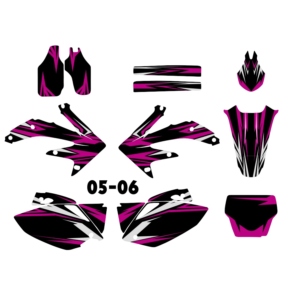 Motorcycle Team Graphics Background Decals Stickers Kits Custom Fit For CRF450 CRF450R CRF 450 450R 2005 2006 2007 2008