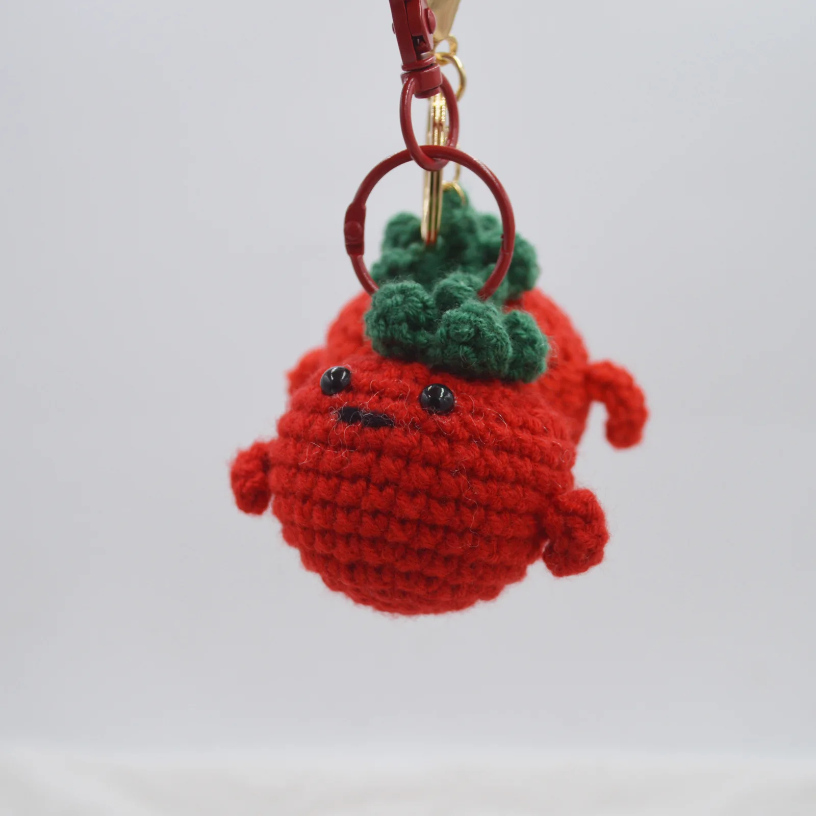 

tomato keyrings bell tomato knitting doll keychain