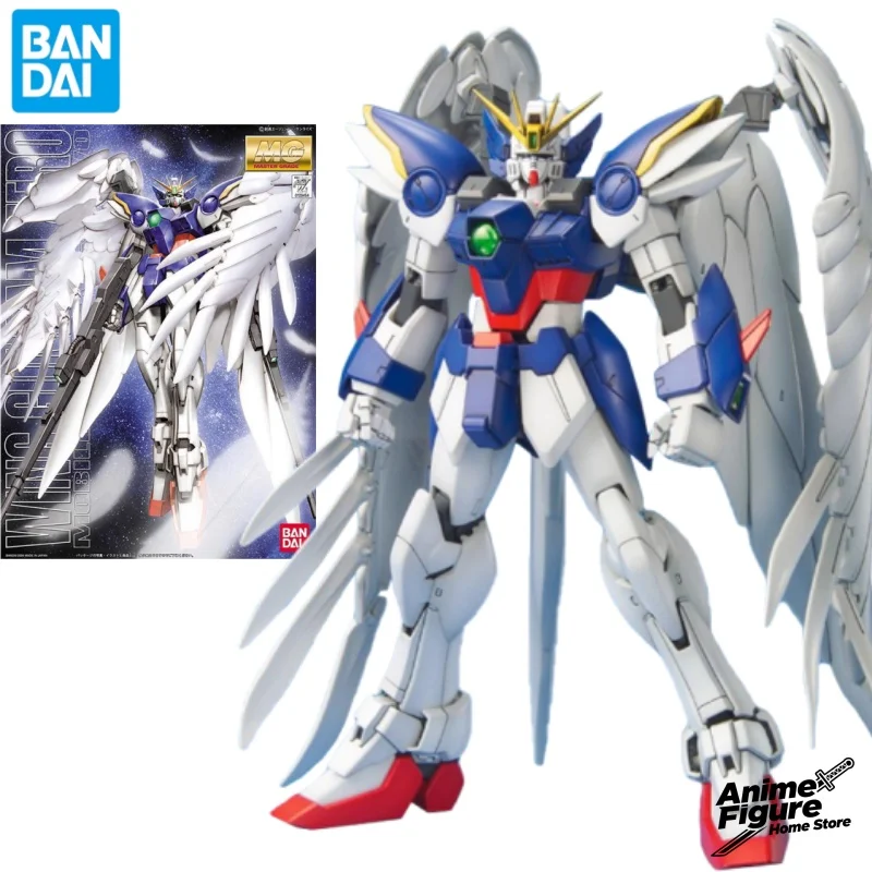 

100%Original in Stock Bandai MG 1/100 XXXG-00W0 Wing Gundam Zero Angel Wings Anime Character Assemble Toy Model Collection Gifts