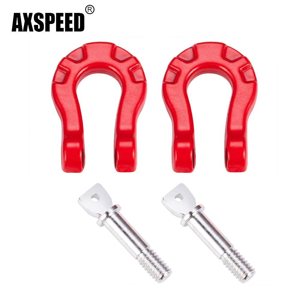 AXSPEED 2Pcs Metal Bumper Trailer Hooks Tow Shackles for  Axial SCX10 TRX-4 1/10 RC Crawler Car Upgrade Parts Accessories
