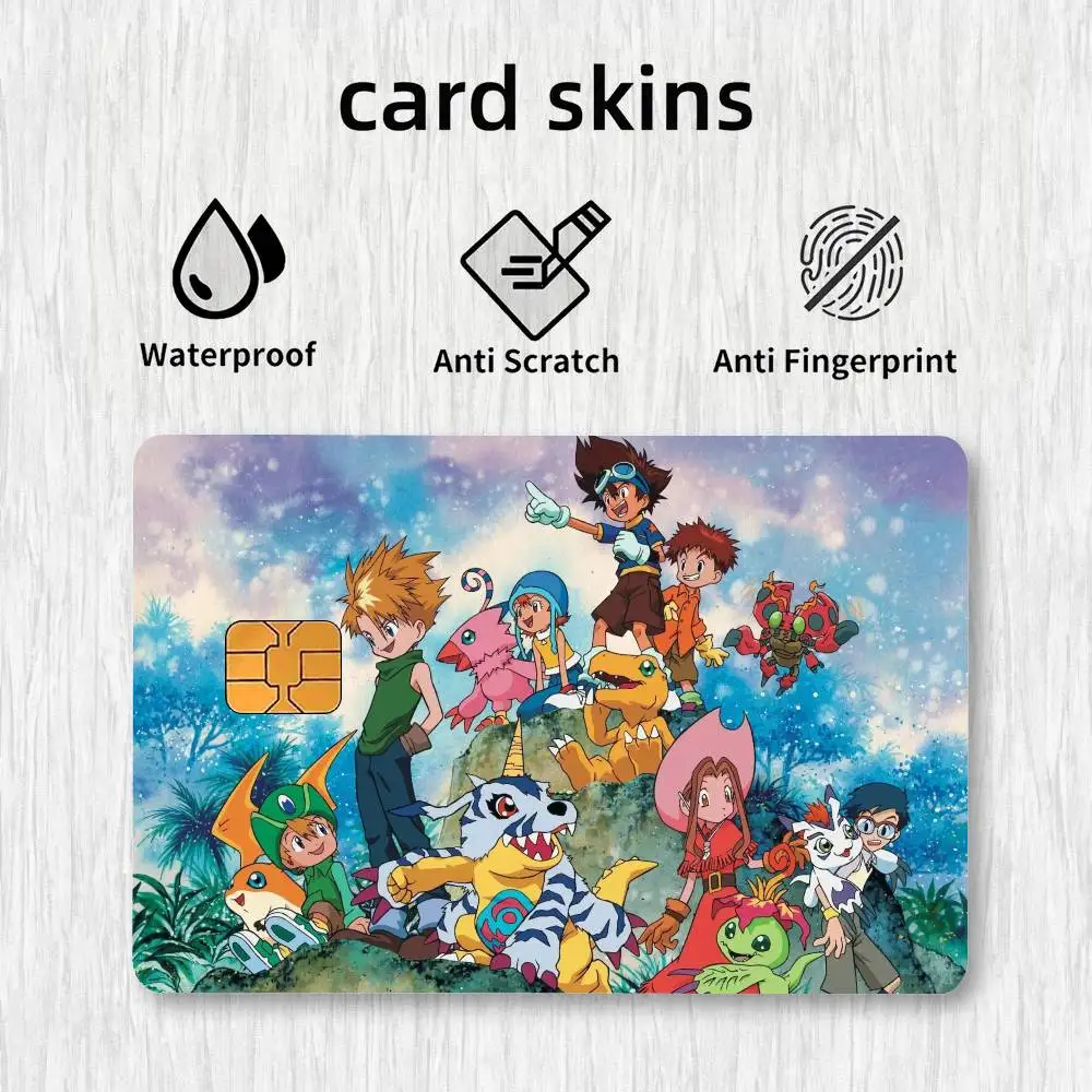 Anime D-Digimon Adventure Card Stickers Credit Card DIY Card Protector Stickers Waterproof Film Skin Cover