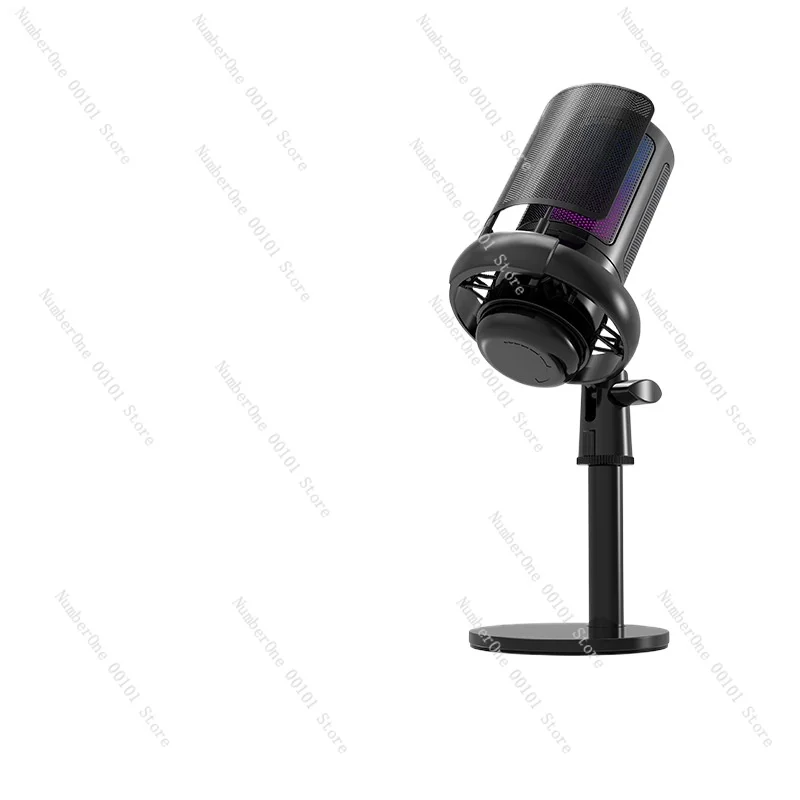 Usb condenser microphone gaming mic with rgb lighting for pc karaoke and recording