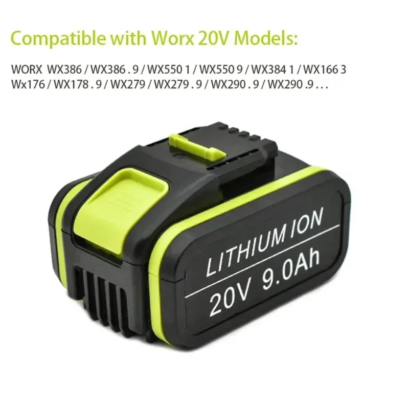 100% New 20V 9,0 Ah Ersatz Worx 20V Max Li-Ion Batterie WA3551 WA 3551,1 WA3553 WA3641 WX373 WX390 Akku werkzeug