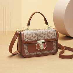 Fashion trend printed women's handbag, high quality single shoulder cross-body bag square bag