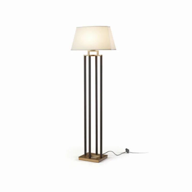 The contemporary modern LED floor lamp features a simple marble design with adjustable lighting