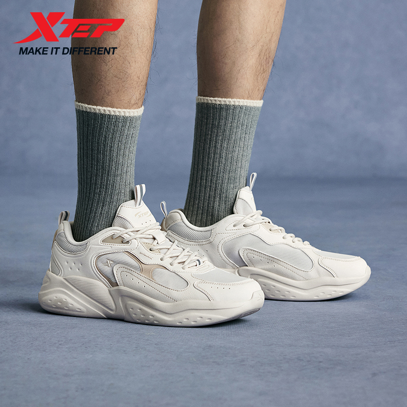  Xtep Men's Casual Shoes 2025 Summer Thick-soled Height-enhancing Lightweight Mesh Breathable Retro Leisure Shoes 875219320014 