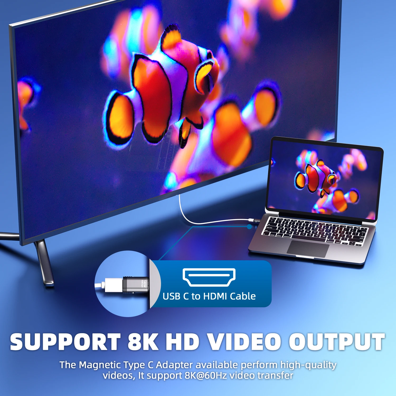 Магнитный адаптер USB 4 140 Вт, 40 г, 20 г, 8K при 60 Гц, разъем USB типа C для Macbook Pro Air Samsung, магнитный преобразователь с быстрой зарядкой