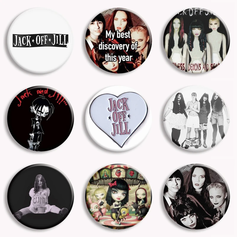 17 Style Jack Off Jill Vintage bouton broche humide adolescent moyencritie broche rétro groupe de musique esthétique Badge sac accessoires décor