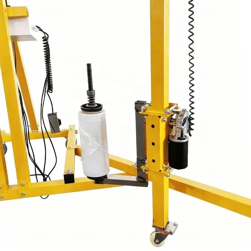 for Mobile plastic film tray packaging machine Manual 360 degree rotating arm Electric stretch winding machine Warehouse use