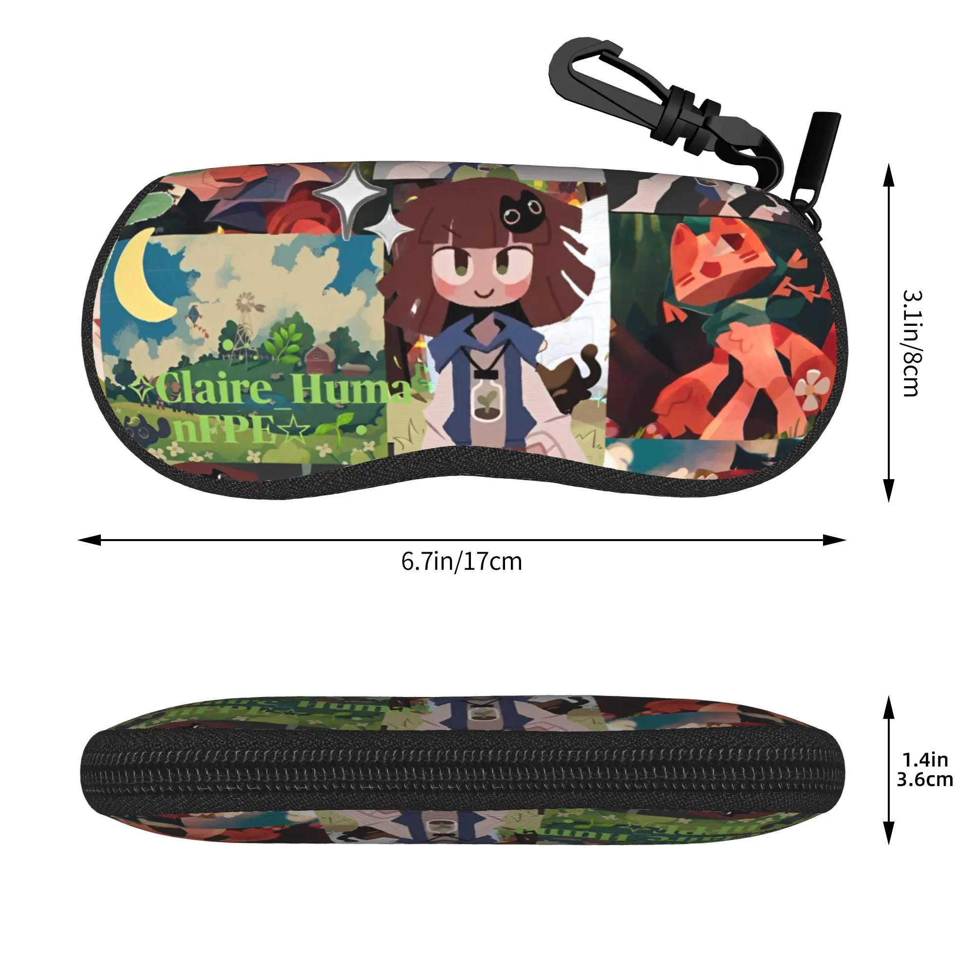 Claire Miss Circle Cartoon  Glasses Case Unisex Travel Box Fundamental Paper Education Glasses Storage Box Eyeglasses Box