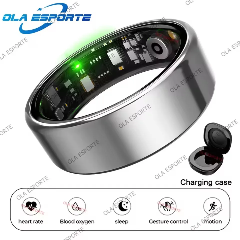 2026 Smart Ring Blutdruck Herzfrequenz Schlafüberwachung Smartring & 5ATM Wasserdicht Multi-Sport-Modus Smartring für Männer und Frauen HT30