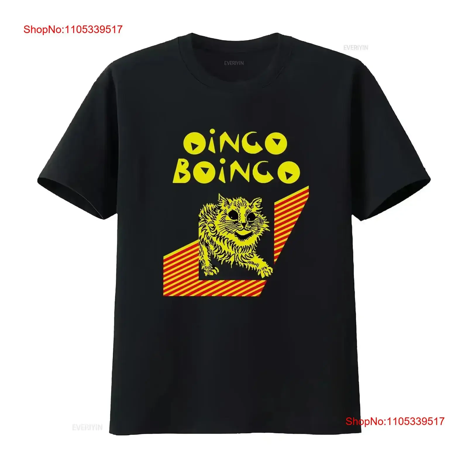 Cat Oingo Boingo T Shirt Black Singer Men vintage Washed Breathable designer clothes fashion Slightly Stretched graphic homme