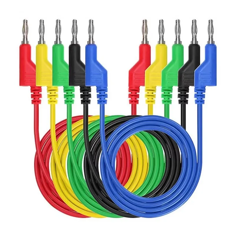 5 Stück Bananen-Bananenstecker-Messleitungsset, 4 mm, stapelbarer Bananenstecker-Draht, Testkabel für Multimeter, elektrisches Testdraht