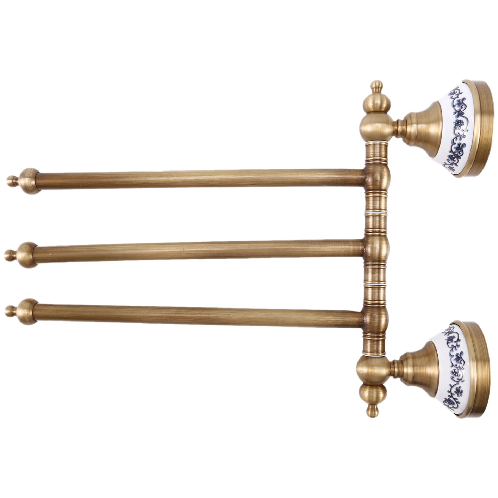 

Antique Brass Bathroom Accessories,Bathroom Rotation Towel Bars Towel Holder Wall Mounted 3 Tier Adjustable Towel Bar