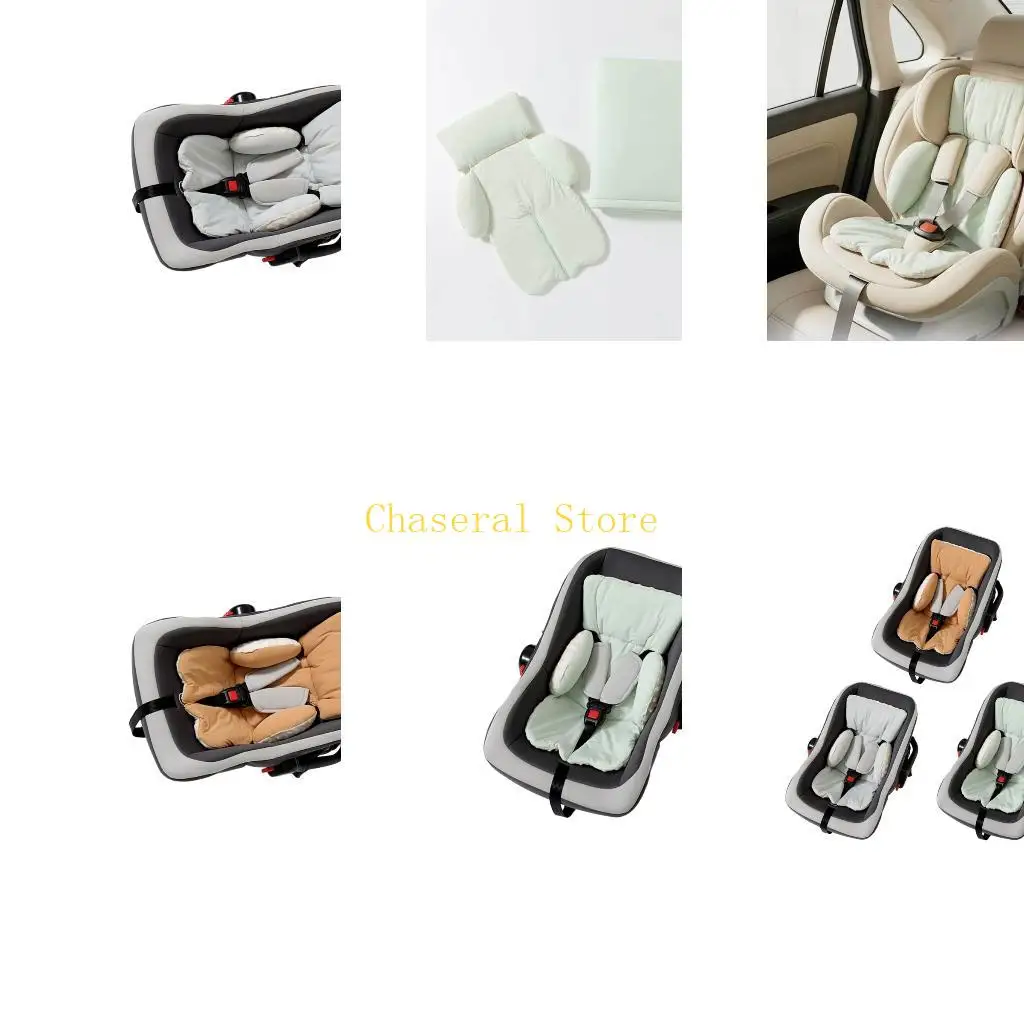E7CE Ice Silk Cooling Pad Ergonomic Design Washable Cover Breathable Support Pad Baby Pushchair Cover for Baby Strollers