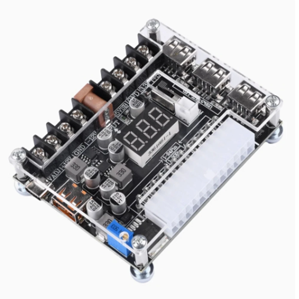 20/24Pin ATX Power adapter board Take the power module of the electrical board Adjustable voltage with red digital display