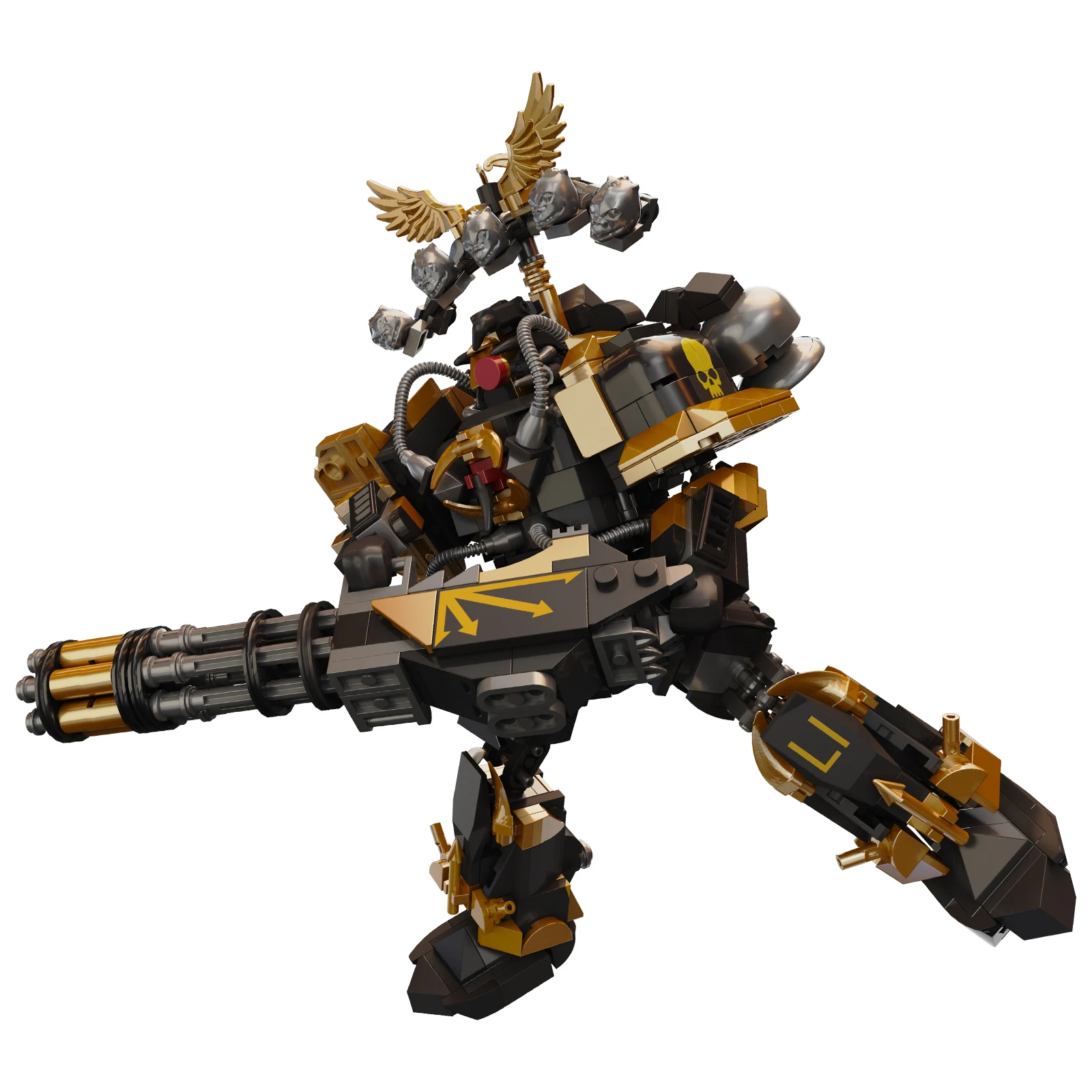 DK1003 Sci-Fi Mecha Building Kit 643PCS Red Armored Warrior Model Desktop Decoration Diy Toy For Kids Collectors Holiday Gifts