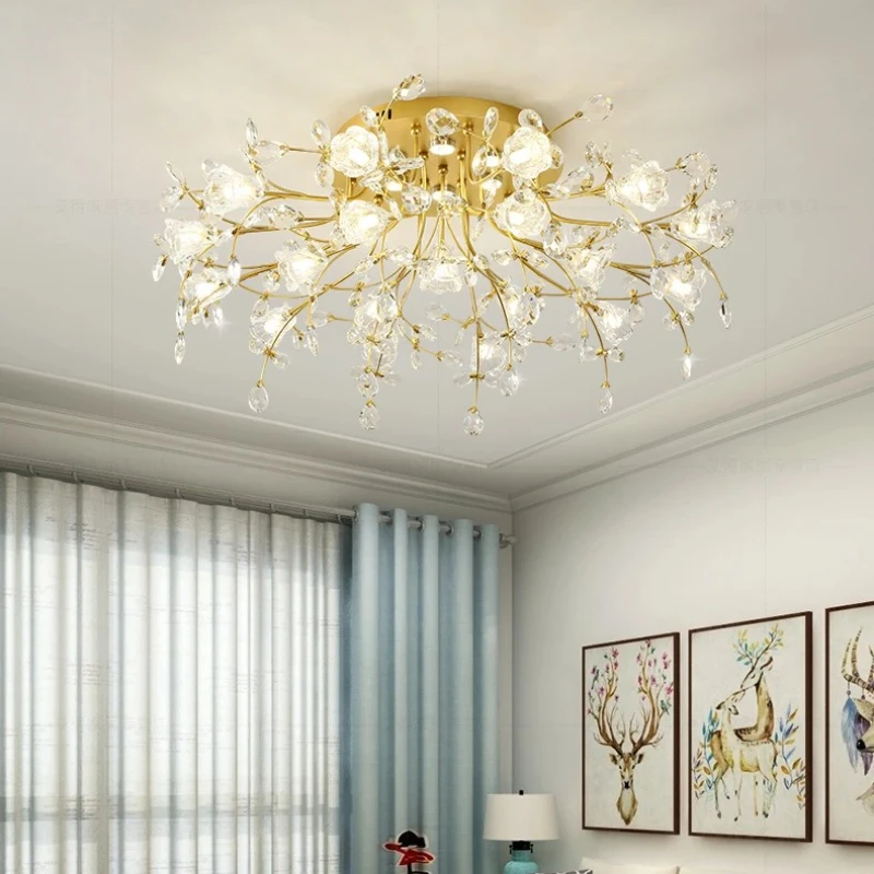 

Nordic Branch Ceiling Chandelier Glass for Living Room Center Table Bedroom Loft Pendant Lamp Minimalist Decor Lighting Fixture