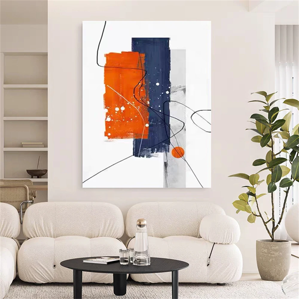 

Abstract Gold Foil Wall Trim Home Decor Pendant 100% Hand Painted Oil Paintings On Canvas Hanging Pictures For Living Room Deco