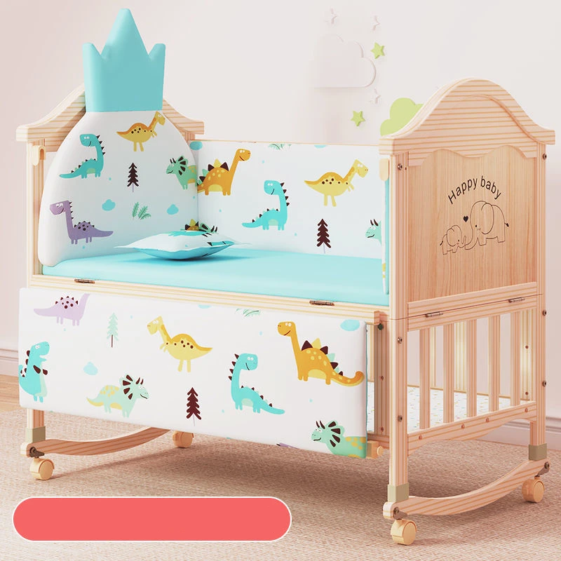 High-quality Cotton Baby Bedding Set Cartoon Pattern Newborn Protection Bed Bumpers Universal Soft Children Splicing Bed Bumpers